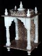 gold painted marble mandir